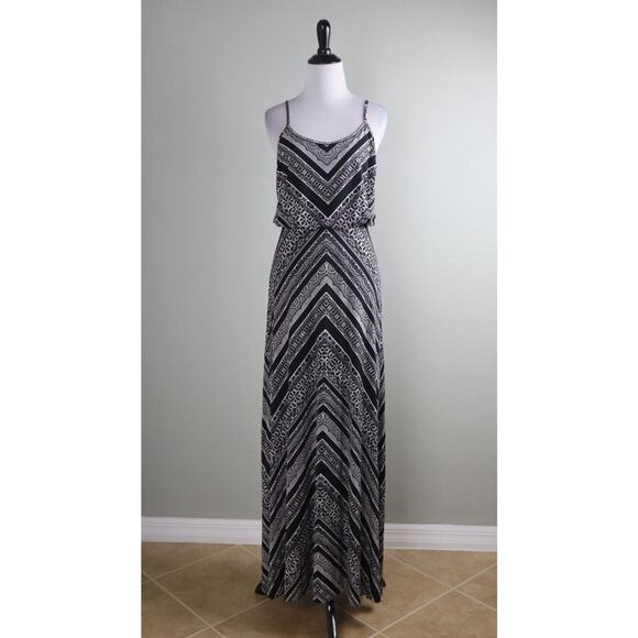 CACHE NWT $178 Slinky Stretch Blouson Printed Cami Maxi Tank Dress Size XS - Picture 1 of 6